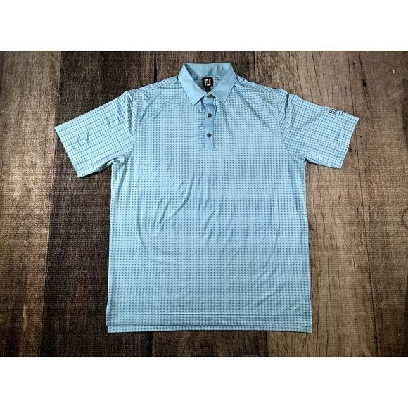 Footjoy Golf Polo Mens Blue Striped Short Sleeve Shirt Large Paiute Golf - Picture 2 of 12